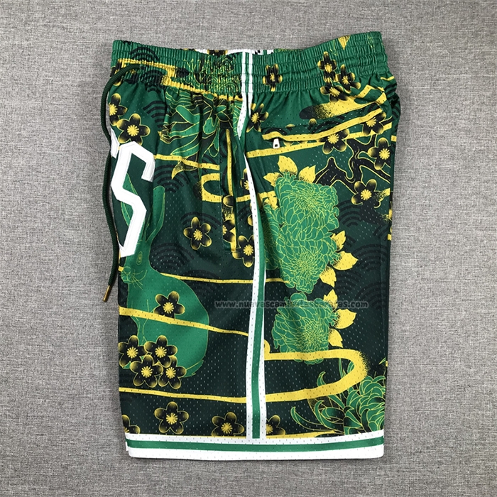 Pantalone Boston Celtics Lunar New Year Mitchell & Ness Just Don Verde